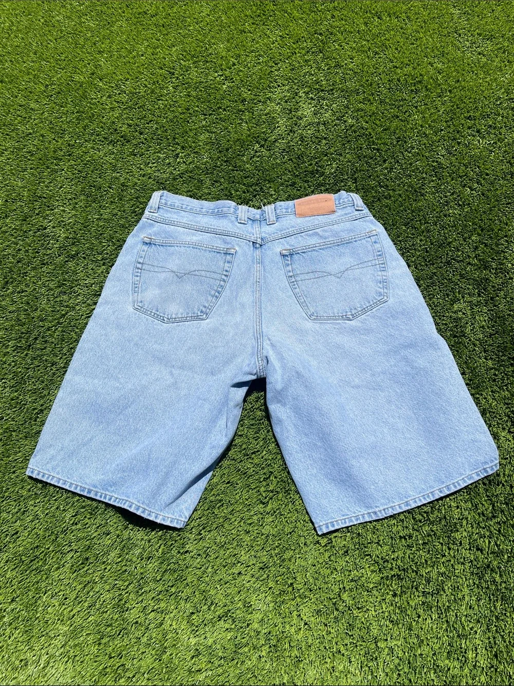 Anchor Blue Baggy - Light Wash Denim Jean Shorts